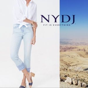 NYDJ Sheri Slim Ankle with Printed Raw Hem Jeans